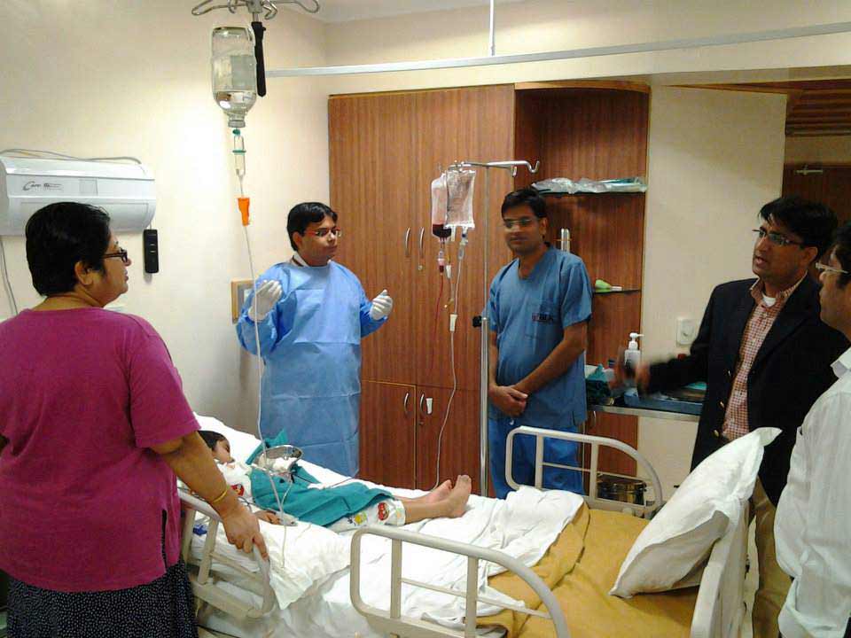 Dr. Dharma Choudhary and his team during the Bone Marrow Transplant