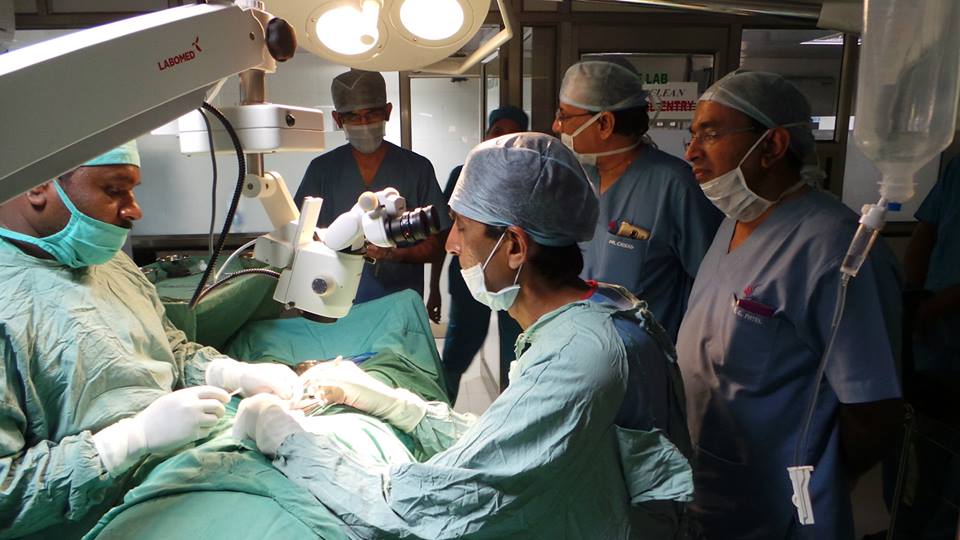 Dr Rupin Shah, Dr R G Patel, and embryology team doing Micro-TESE