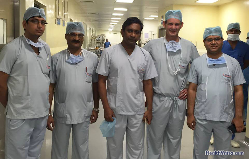 Dr. Christopher Taylor Barry with world famous liver transplant surgeon Dr. Prof. Mohamed Rela at Global Health City Chennai along with the Mahatma Gandhi Hospital Liver Transplant Team