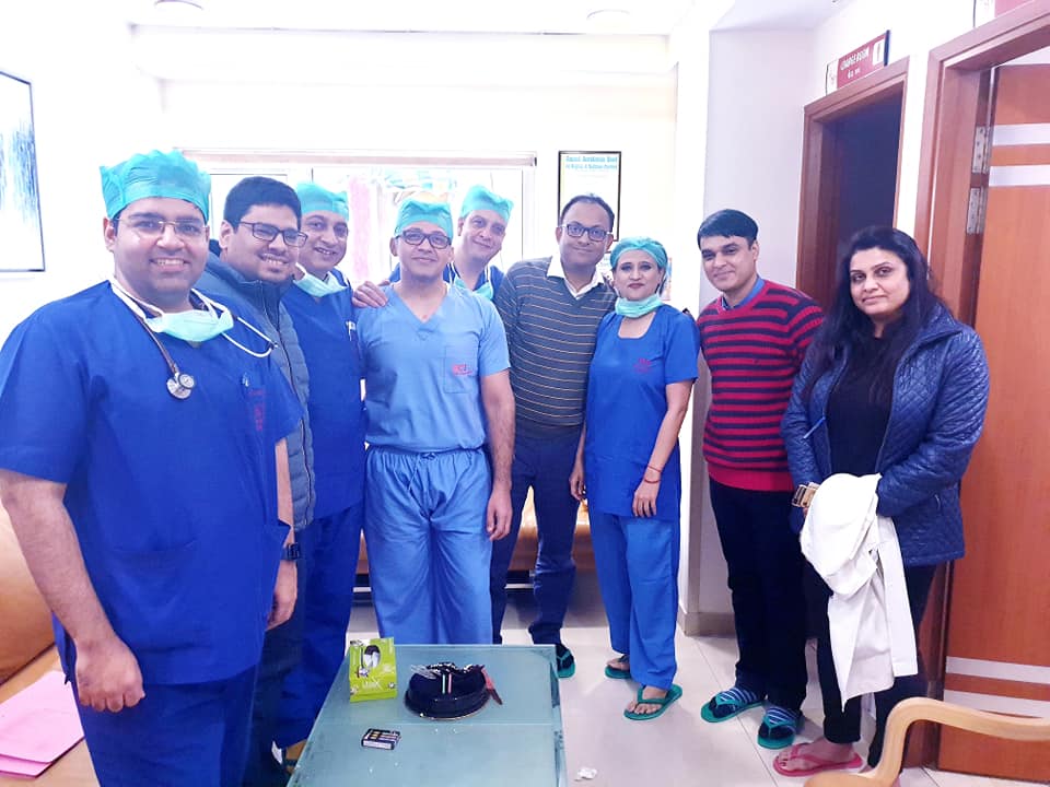 Dr. Vishal Dutt Gour with SCI International Hospital Staff.